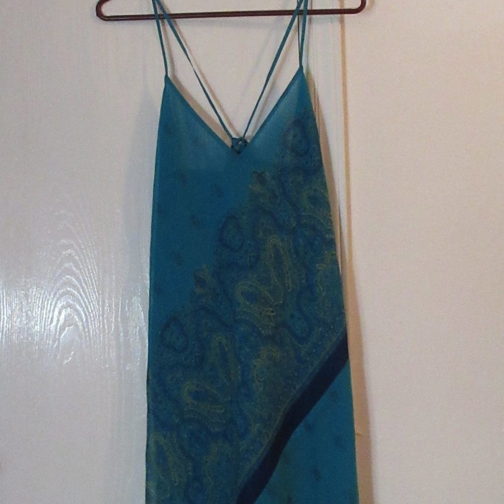 Lovely New 2 Layer Aqua Dress Large